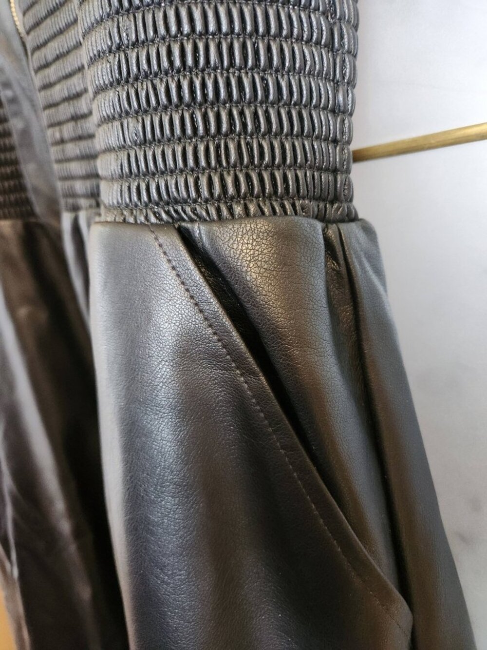 Anthropologie Tommie Dress 2XL Faux Leather Black Plus Size - Picture 10 of 12